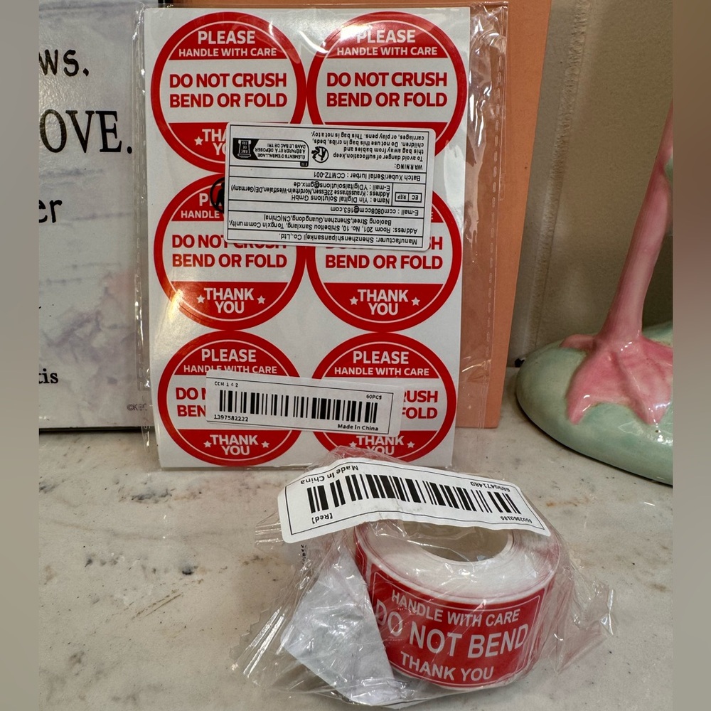 2 Packs Stickers Handle with Care Fragile Do Not Bend